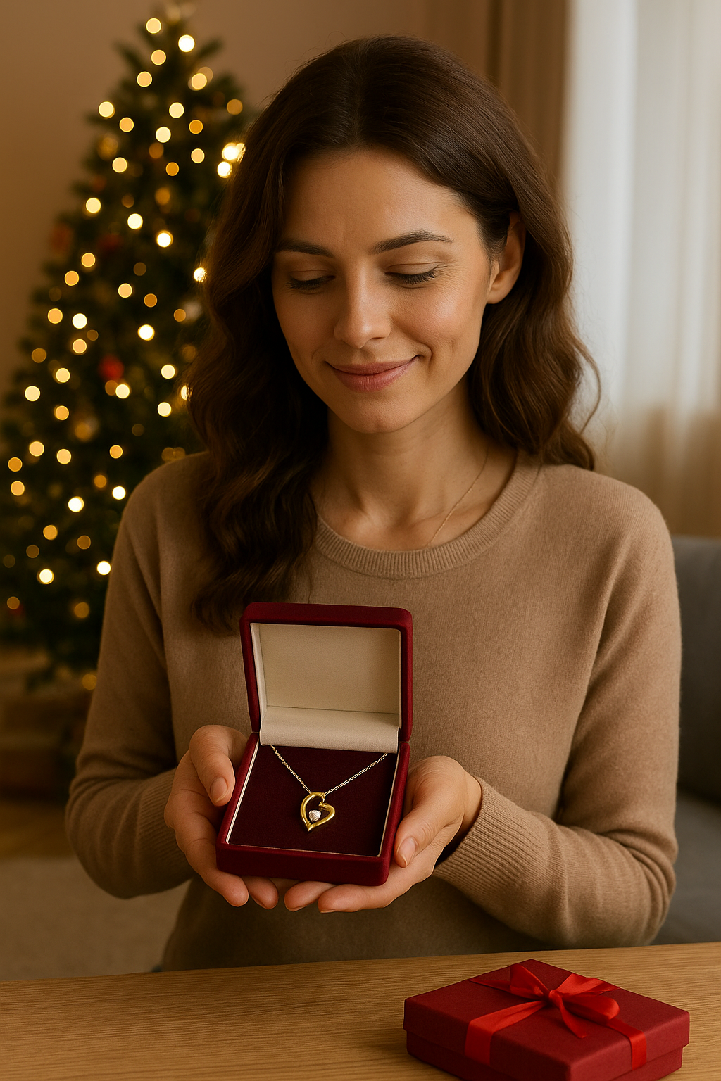 Infinity Heart Necklace - With Card & Gift Box - To My Love Wife