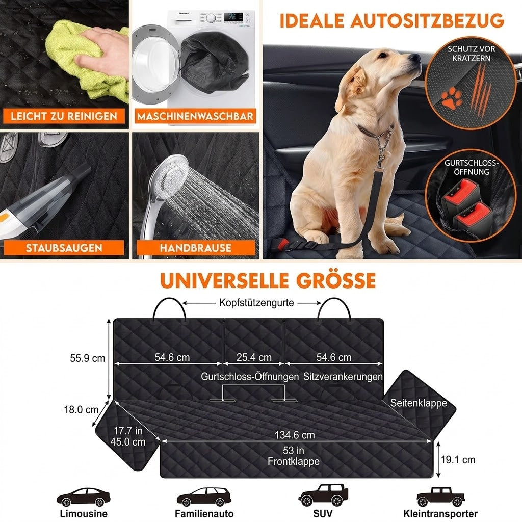 100% Wasserdichte Auto-Schondecke für Hunde (Schnelle Montage)