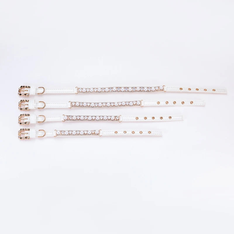 Perlen- und Kristall-Hundehalsband