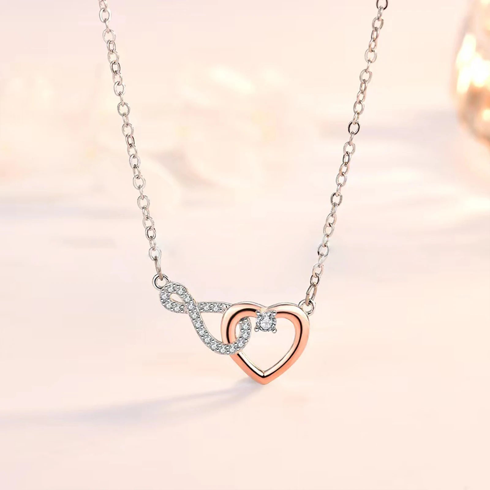 Infinity Heart Necklace - With Card & Gift Box