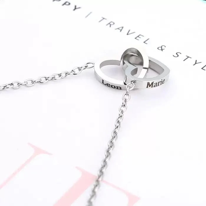 Herz Halskette mit individuellen Namen - Ewige Rose Geschenkbox