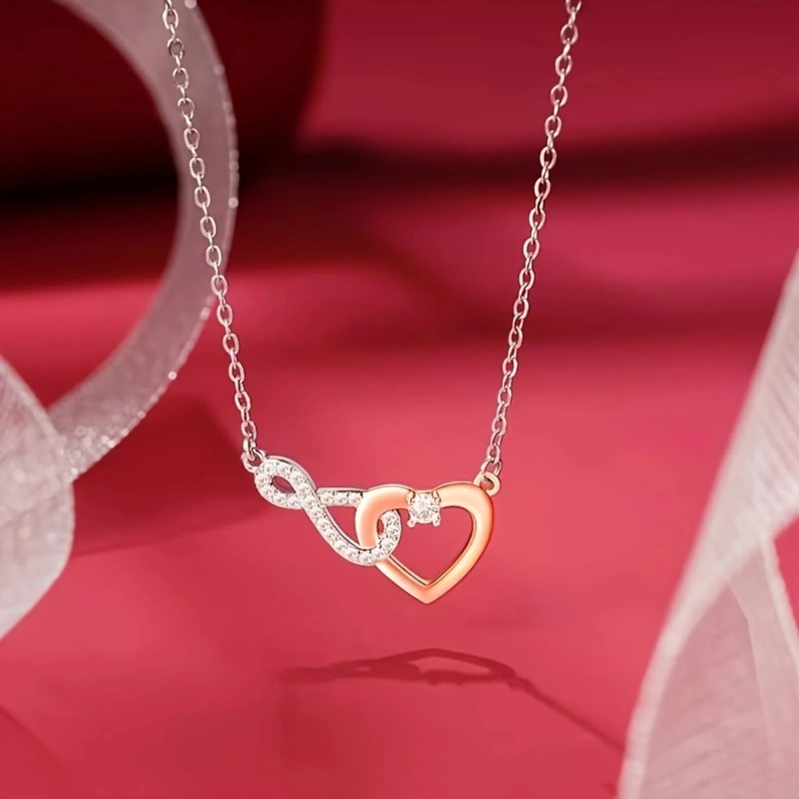 Infinity Heart Necklace - With Card & Gift Box