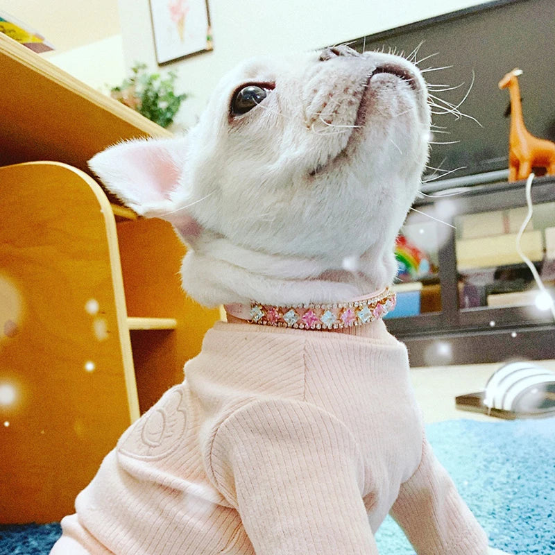 Perlen- und Kristall-Hundehalsband