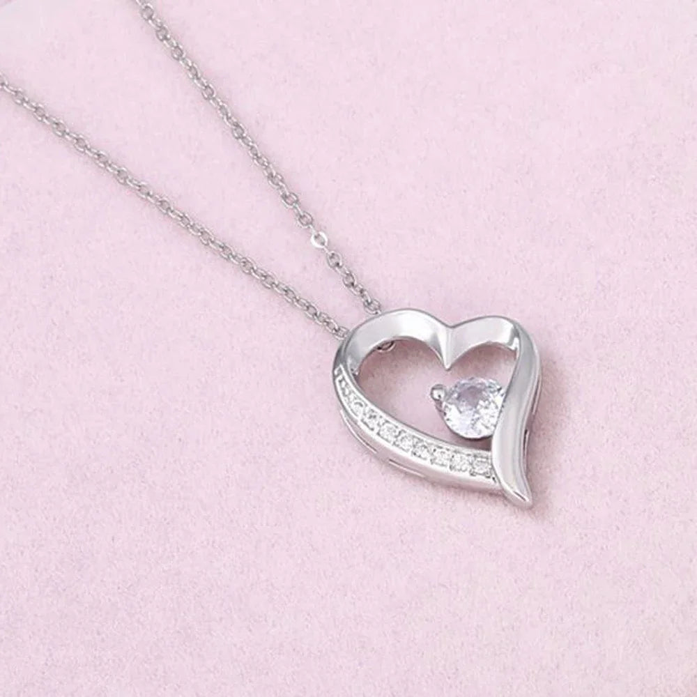 Infinity Heart Necklace - With Card & Gift Box - To My Love