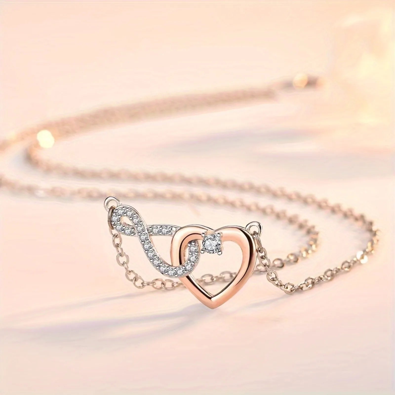 Infinity Heart Necklace - With Card & Gift Box
