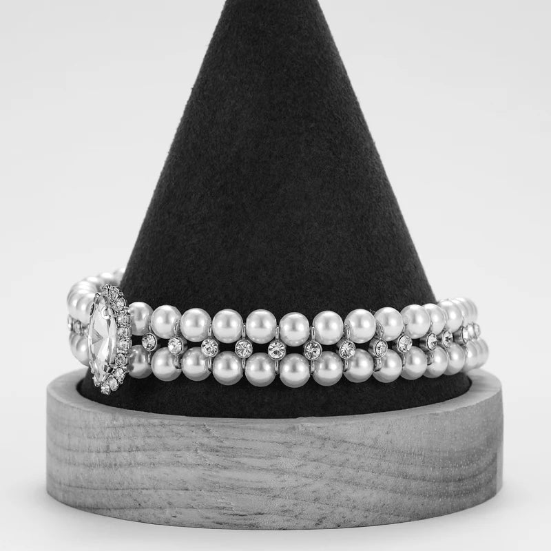 Perlen- und Kristall-Hundehalsband